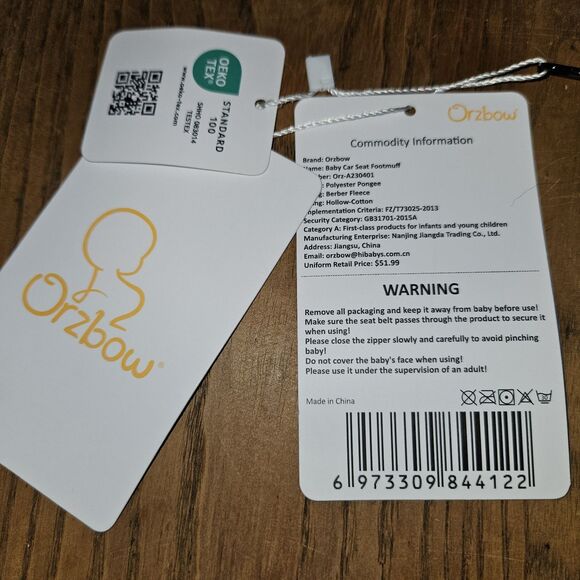 Orzbow Winter Baby Car Seat Cover - Universal Infant Bunting Bag - Black Tan - Picture 7 of 8